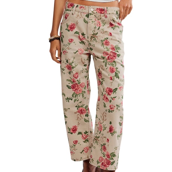 We The Free Denim - We The Free Deep Trance Printed Crop Jeans in Wallpaper Floral Sz 28 NWT $128R